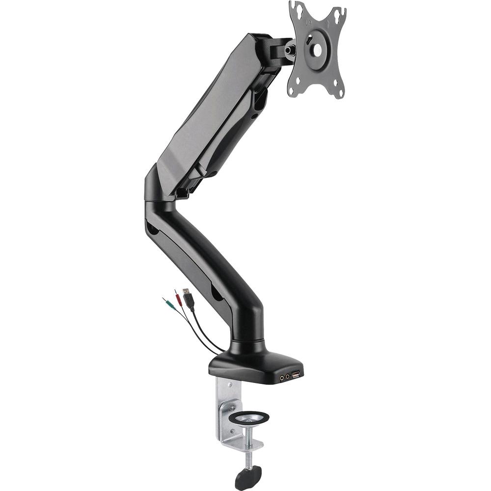 Lorell Mounting Arm for Monitor - Black - Height Adjustable - 1 Display(s) Supported - 14.30 lb Load Capacity - 75 x 75, 100 x 100 - 1 Each. Picture 1