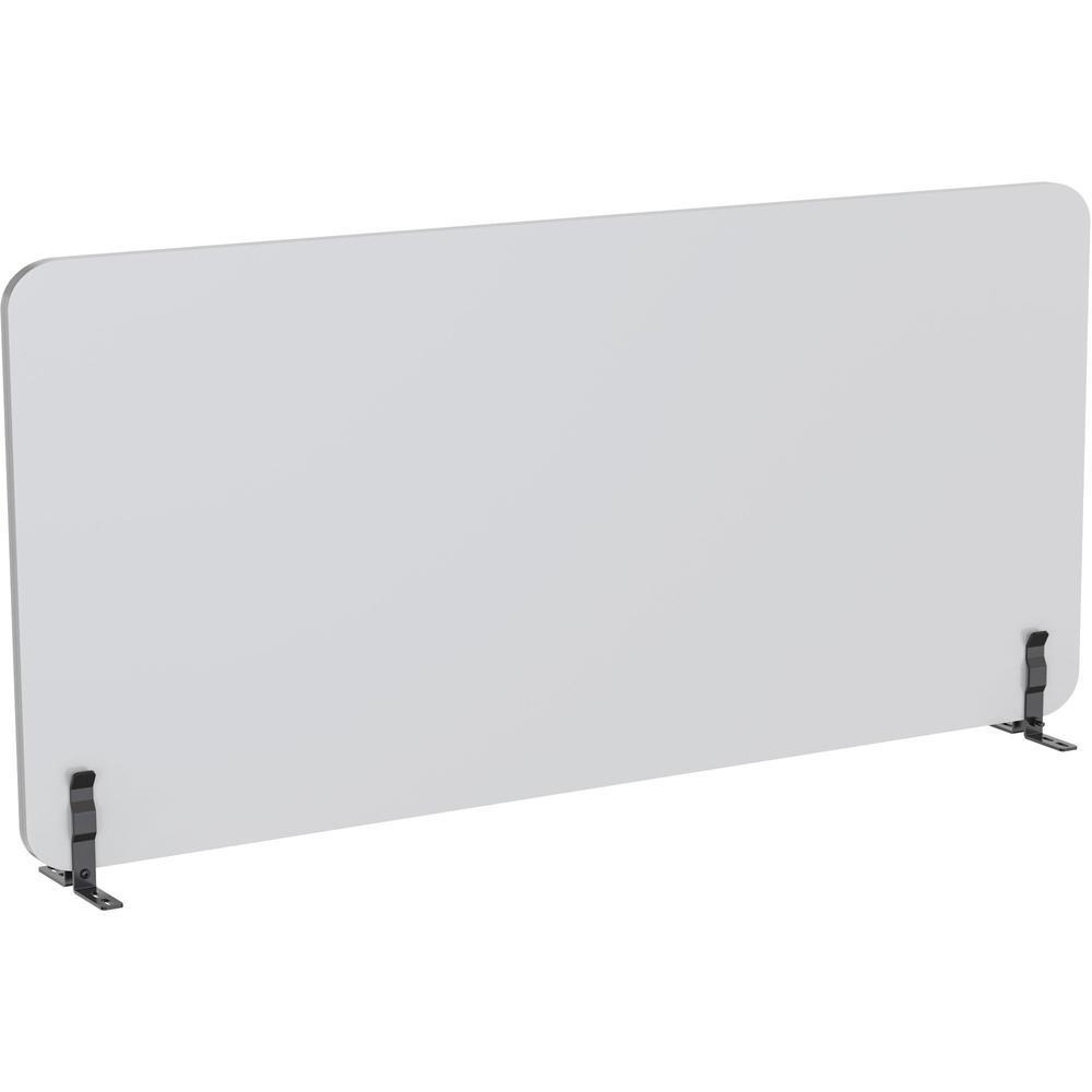 Lorell Acoustic Desktop Privacy Panel - 59" Width x 23.6" Height - Polyester Fiber - Light Gray - 1 Each. Picture 1