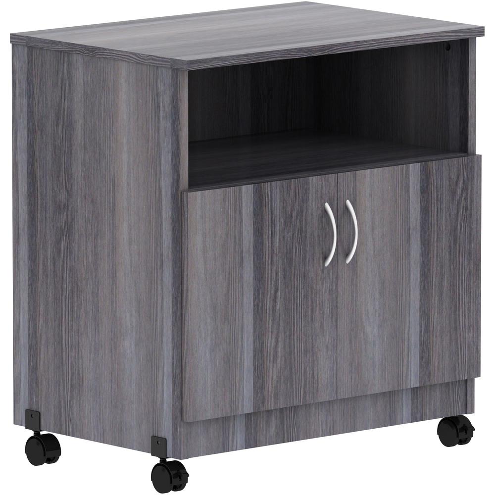 Lorell Mobile Machine Stand with Shelf - 30.5" Height x 28" Width x 19.8" Depth - Countertop - Weathered Charcoal. Picture 1