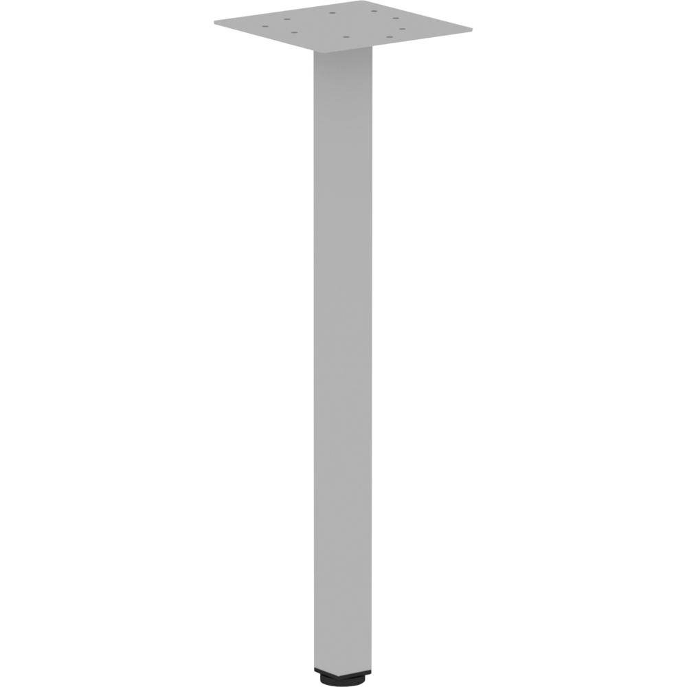 Lorell Relevance Series Offset Square Leg - Powder Coated Silver Square Leg Base - 28.50" Height x 7.87" Width - Assembly Required - 1 Each. Picture 1