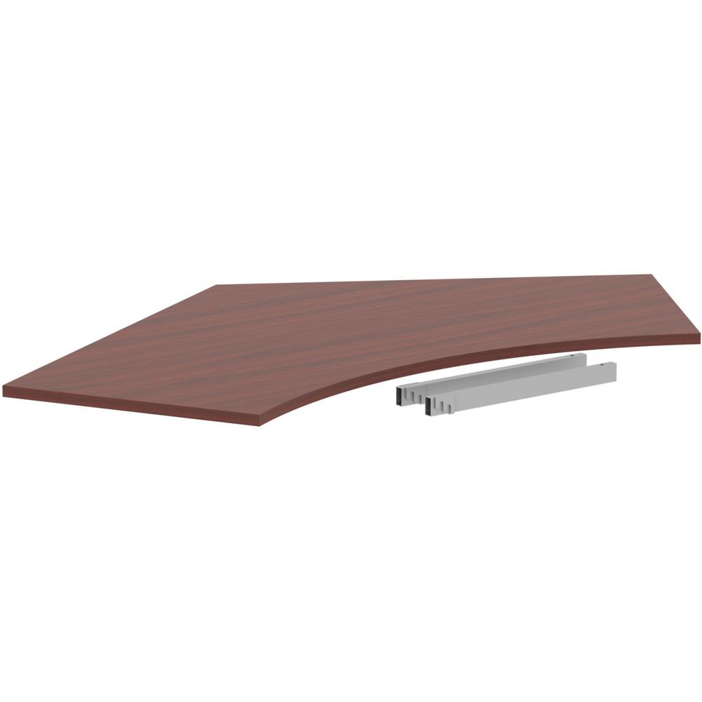 Lorell Relevance Series Curve Worksurface for 120 Workstations - Mahogany Rectangle Top - Contemporary Style - 47.25" Table Top Length x 34.13" Table Top Width x 1" Table Top ThicknessAssembly Require. Picture 1