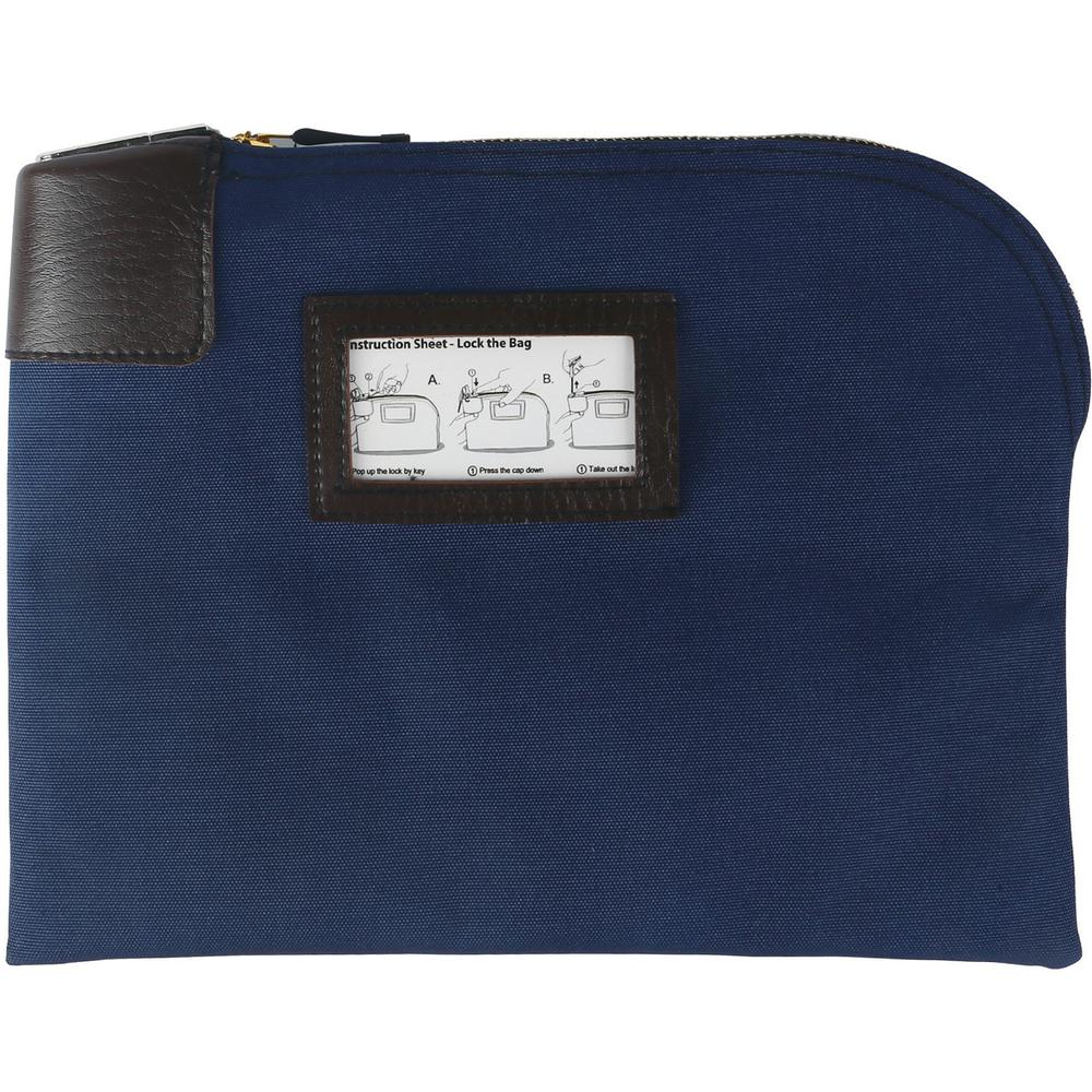 Sparco Locking Currency Bag - 8.50" Width x 11" Length - Navy - 1/Pack - Coin, Currency, Document. Picture 1
