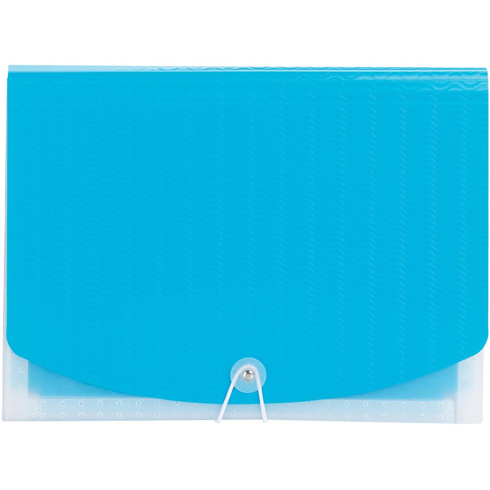 Smead Letter Expanding File - 8 1/2" x 11" - 12 Pocket(s) - 12 Divider(s) - Multi-colored, Teal, Clear - 1 Each. Picture 1