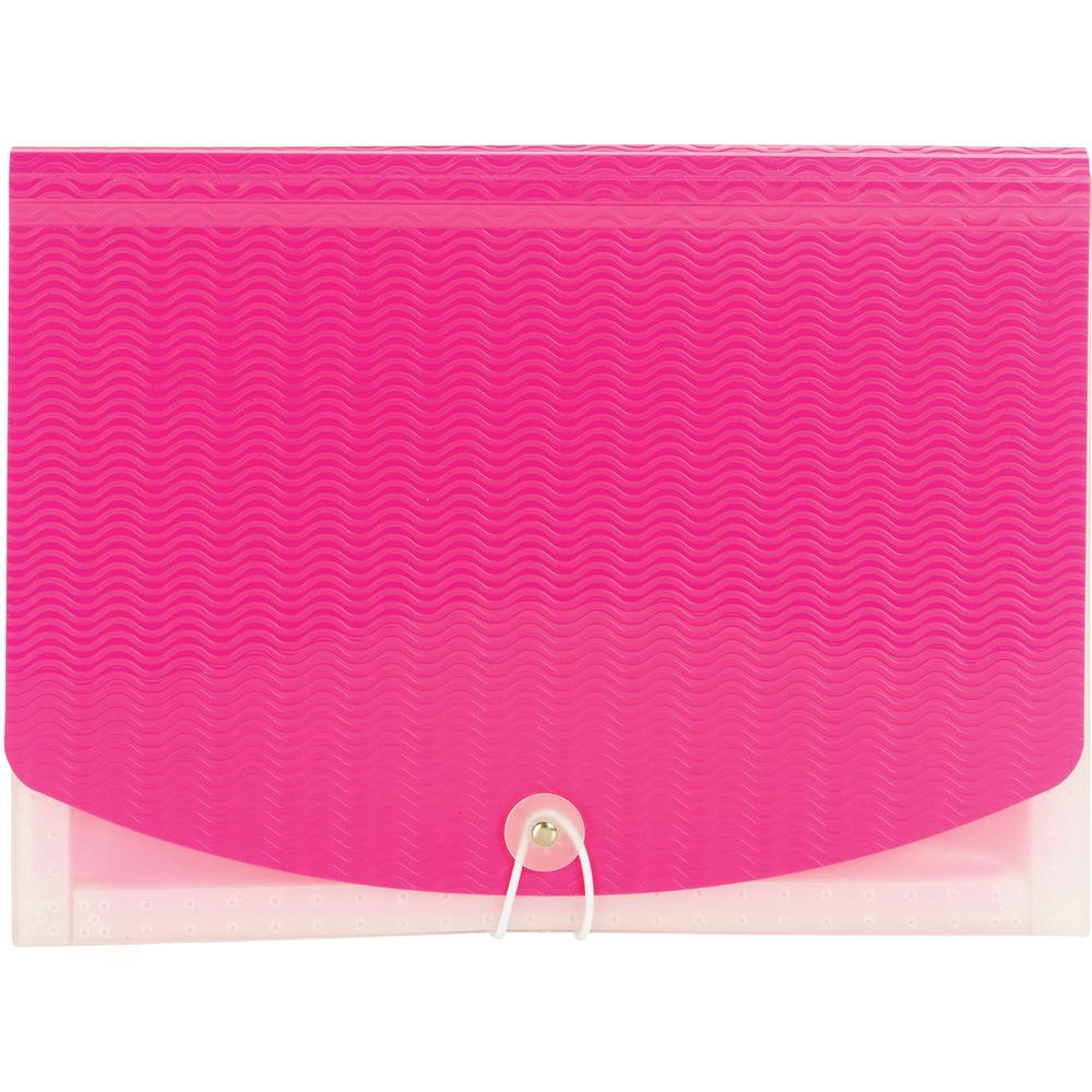 Smead Letter Expanding File - 8 1/2" x 11" - 12 Pocket(s) - 12 Divider(s) - Multi-colored, Pink, Clear - 1 Each. Picture 1
