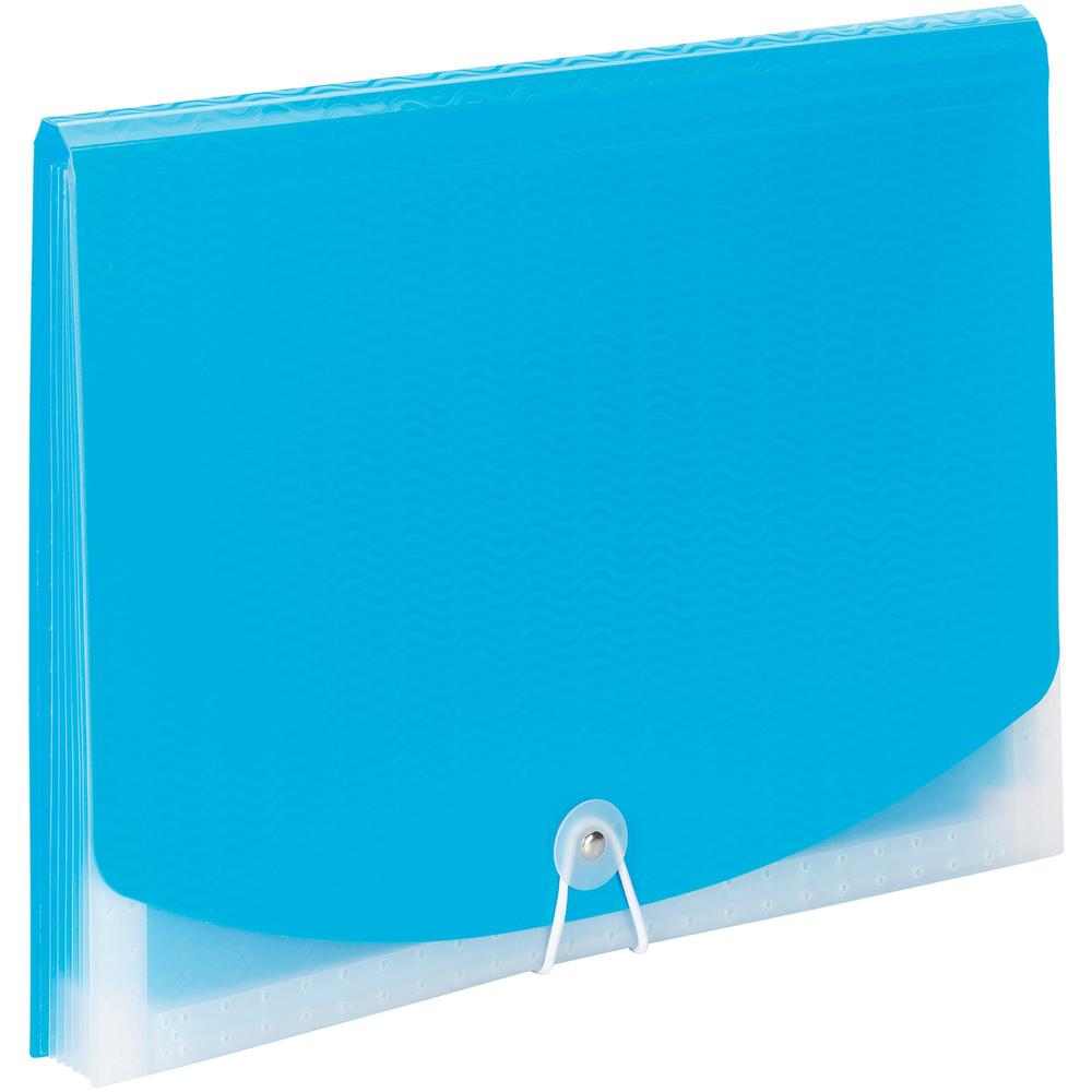 Smead Letter Expanding File - 8 1/2" x 11" - 7 Pocket(s) - 6 Divider(s) - Multi-colored, Teal, Clear - 1 Each. Picture 1