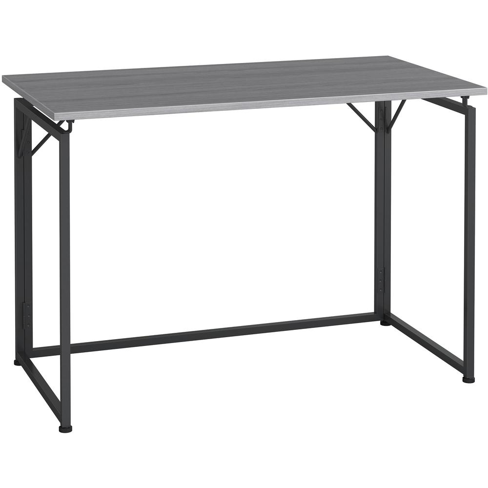 Lorell Folding Desk - Weathered Charcoal Laminate Rectangle Top - Black Base x 43.30" Table Top Width x 23.62" Table Top Depth - 30" Height - Assembly Required - Gray. The main picture.