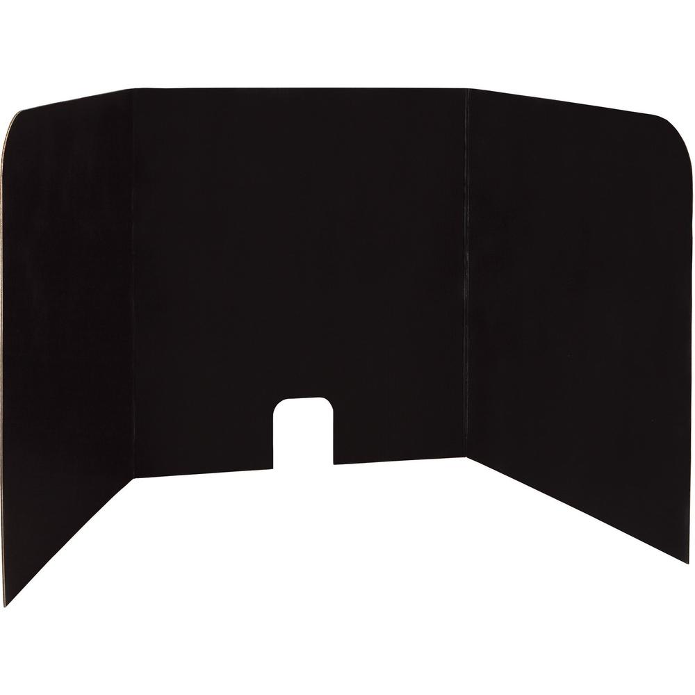 Pacon Computer Lab Privacy Board - 22" Width x 22" Height x 20" Depth - Corrugated Cardboard - Black - 1 Carton. Picture 1