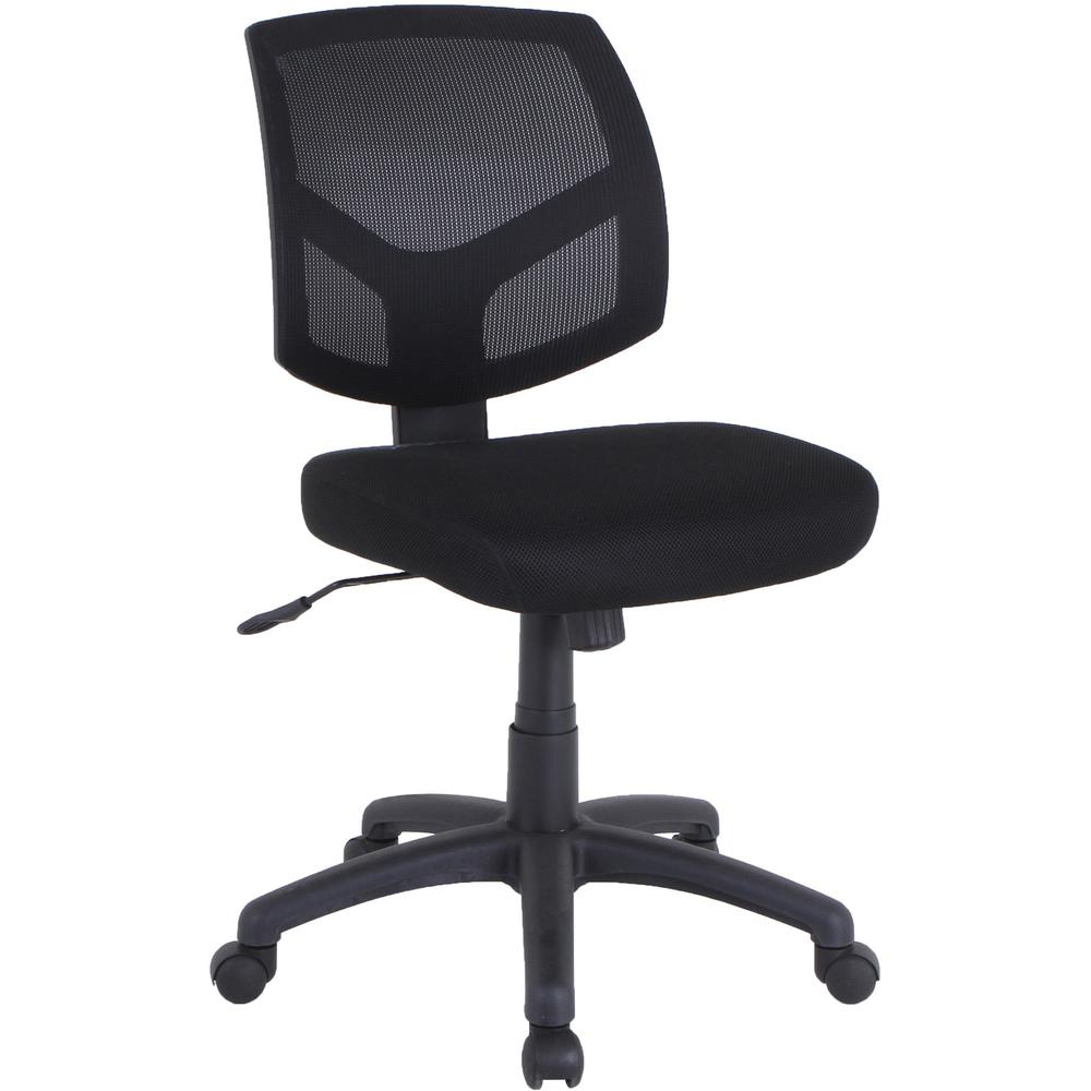 Lorell Mesh Back Task Chair - Fabric Seat - Mesh Back - 5-star Base - Black - 1 Each. Picture 1