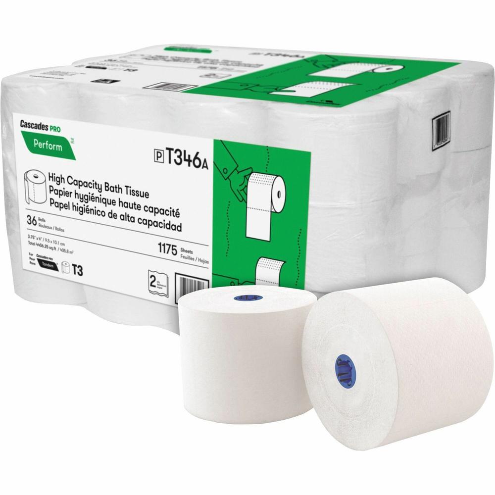 Cascades Tandem Bathroom Tissue - 2 Ply - 1175 Sheets/Roll - 1.18" Core - 36 Rolls Per Container - 1 Case. Picture 1