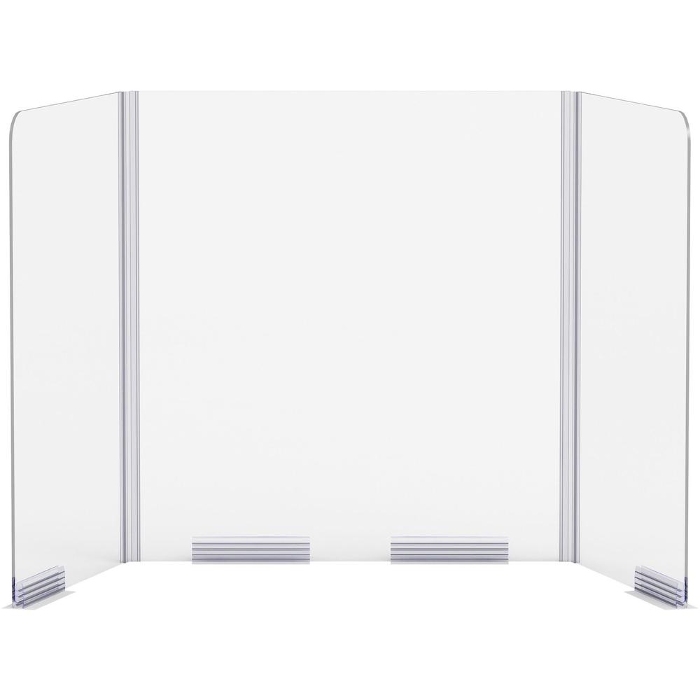 Lorell Folding Student Barrier - 2 / Carton - Clear - Acrylic. Picture 1