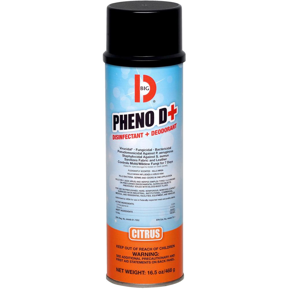 Big D Pheno D+ Disinfectant & Deodorizer - Ready-To-Use - 6 fl oz (0.2 quart) - Citrus Scent - 1 Each - Antimicrobial, Disinfectant. Picture 1