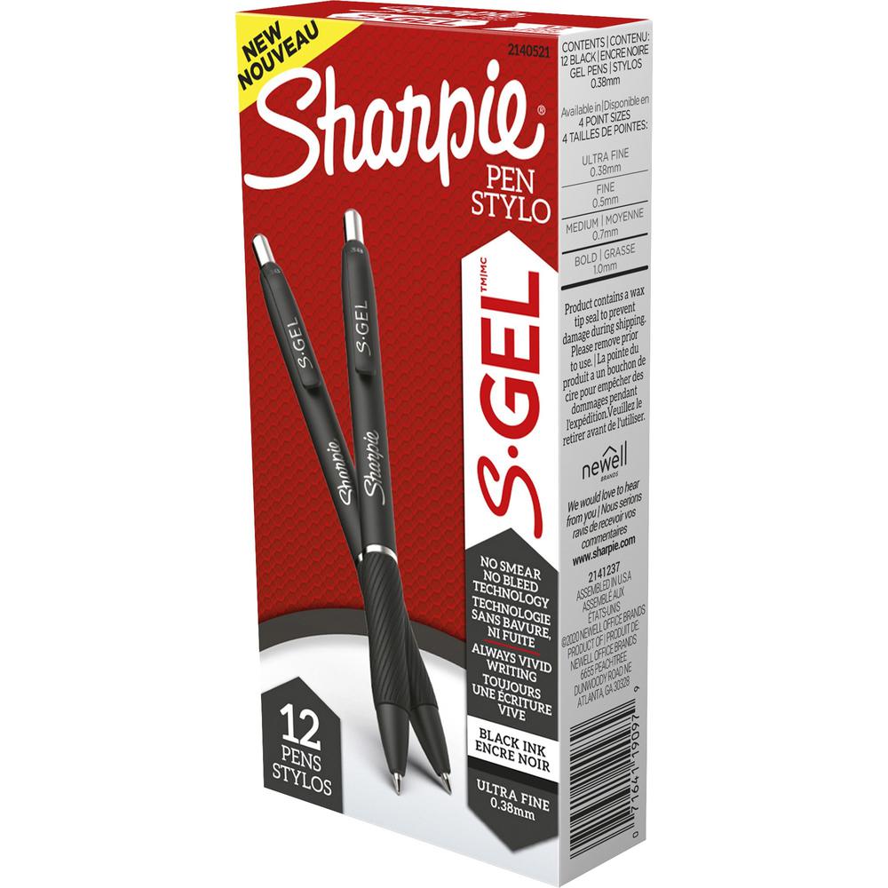 Sanford S-Gel Pens - 0.38 mm Pen Point Size - Black Gel-based Ink - 1 / Dozen. Picture 1