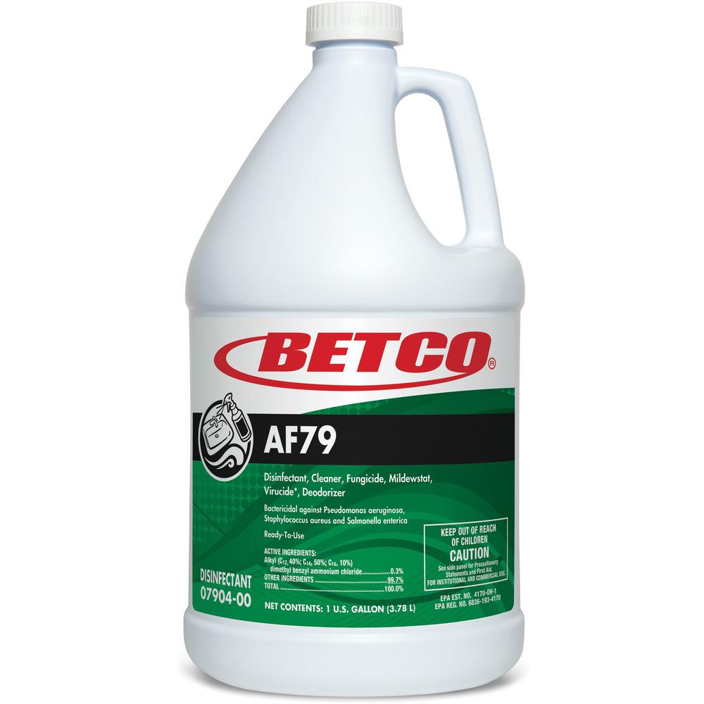 Betco AF79 Acid-Free Restroom Cleaner - Ready-To-Use - 128 fl oz (4 quart) - Citrus Bouquet Scent - 1 Each - Disinfectant, Deodorize, Long Lasting, Rinse-free - Clear Blue. Picture 1
