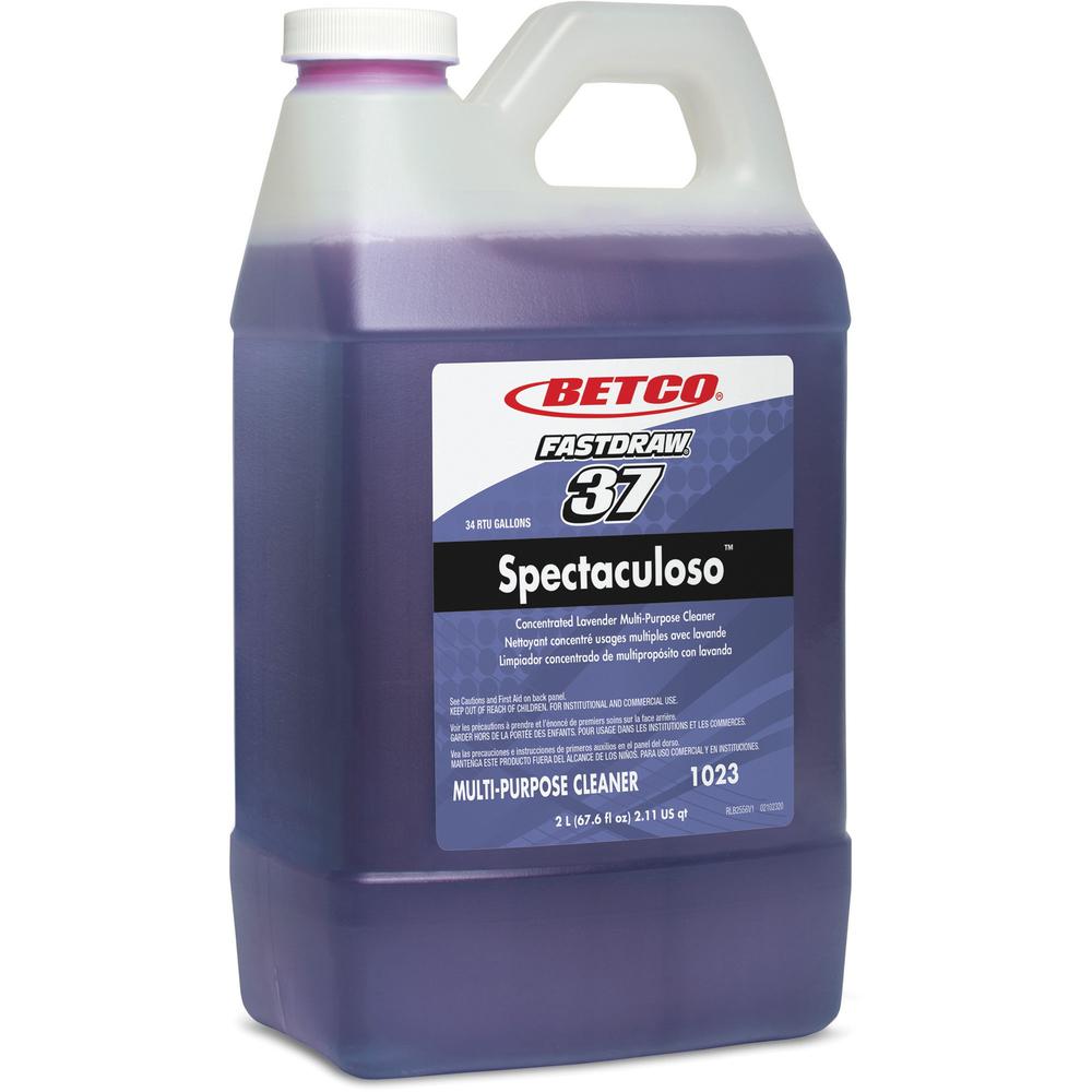 Betco Spectaculoso General Cleaner - FASTDRAW 37 - Concentrate - 67.6 fl oz (2.1 quart) - Lavender Scent - 1 Each - Deodorize, Phosphate-free, Rinse-free, Spill Proof, Chemical Resistant, Butyl-free -. Picture 1