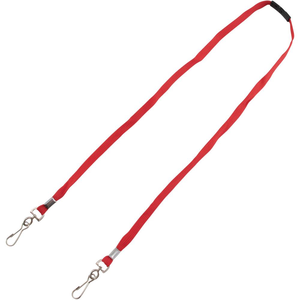 Advantus Face Mask Lanyard - 10 / Pack - 30" Length - Red. Picture 1
