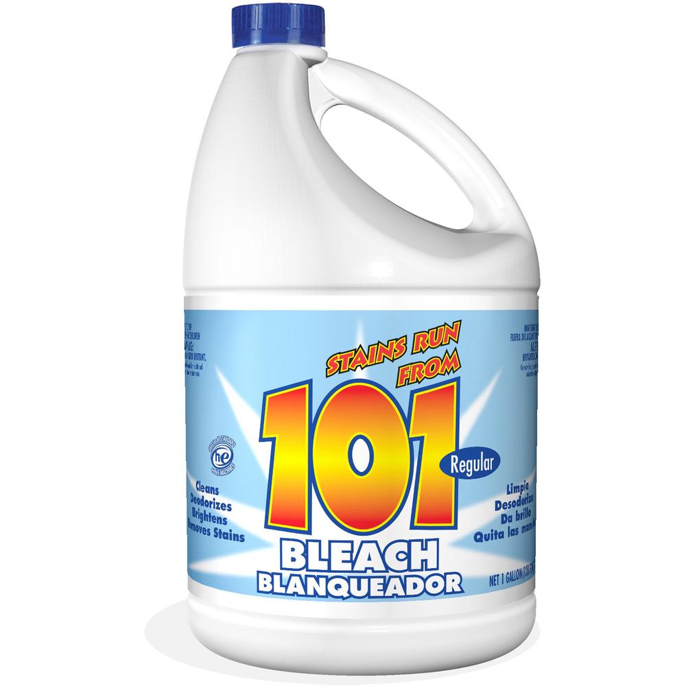 KIK Custom 101 Regular Bleach - Liquid - 128 fl oz (4 quart) - 1 Bottle - Clear. The main picture.