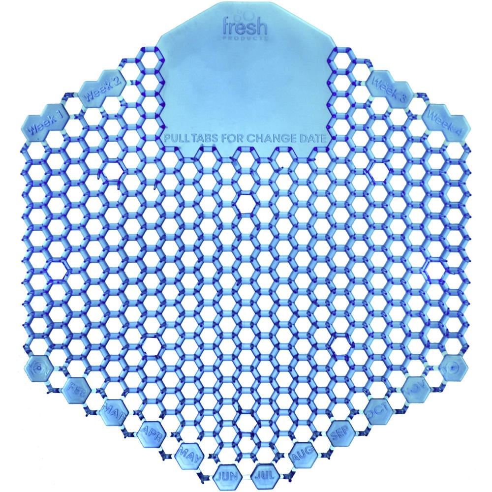 Fresh Products Wave 3D Urinal Screen - Lasts upto 30 Days - Splash Resistant, Odor Neutralizer - 10 / Pack - Blue. Picture 1
