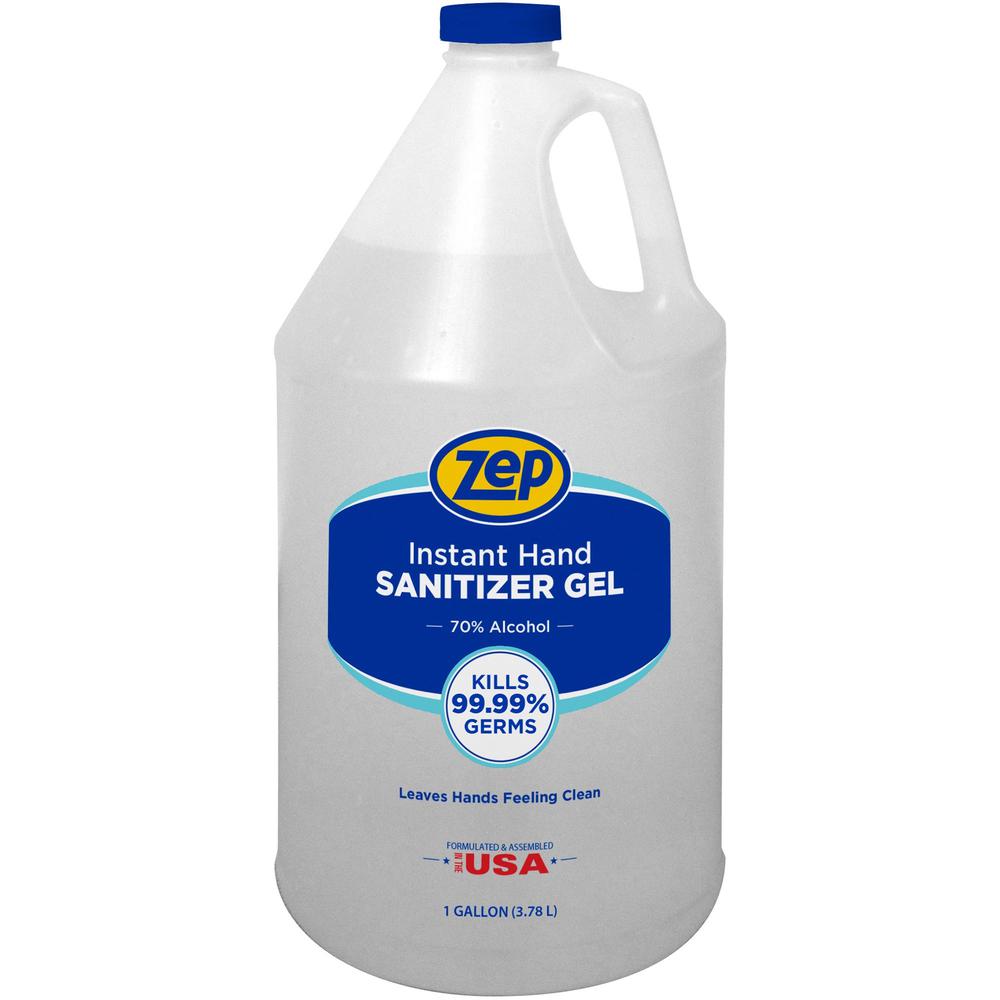 Zep Hand Sanitizer Gel - Clean Scent - 1 gal (3.8 L) - Kill Germs - Hand - Clear - Residue-free - 1 Each. Picture 1