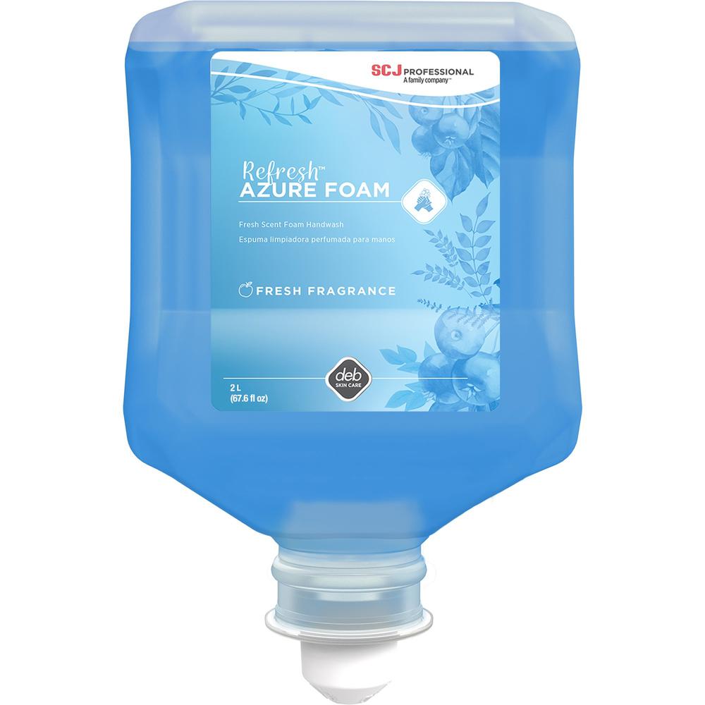 SC Johnson Refresh Azure Foam Hand Soap - Fresh Apple ScentFor - 67.6 fl oz (2 L) - Dirt Remover, Kill Germs - Hand, Daycare, Office - Moisturizing - Blue - Biodegradable, Non-toxic - 4 / Carton. Picture 1