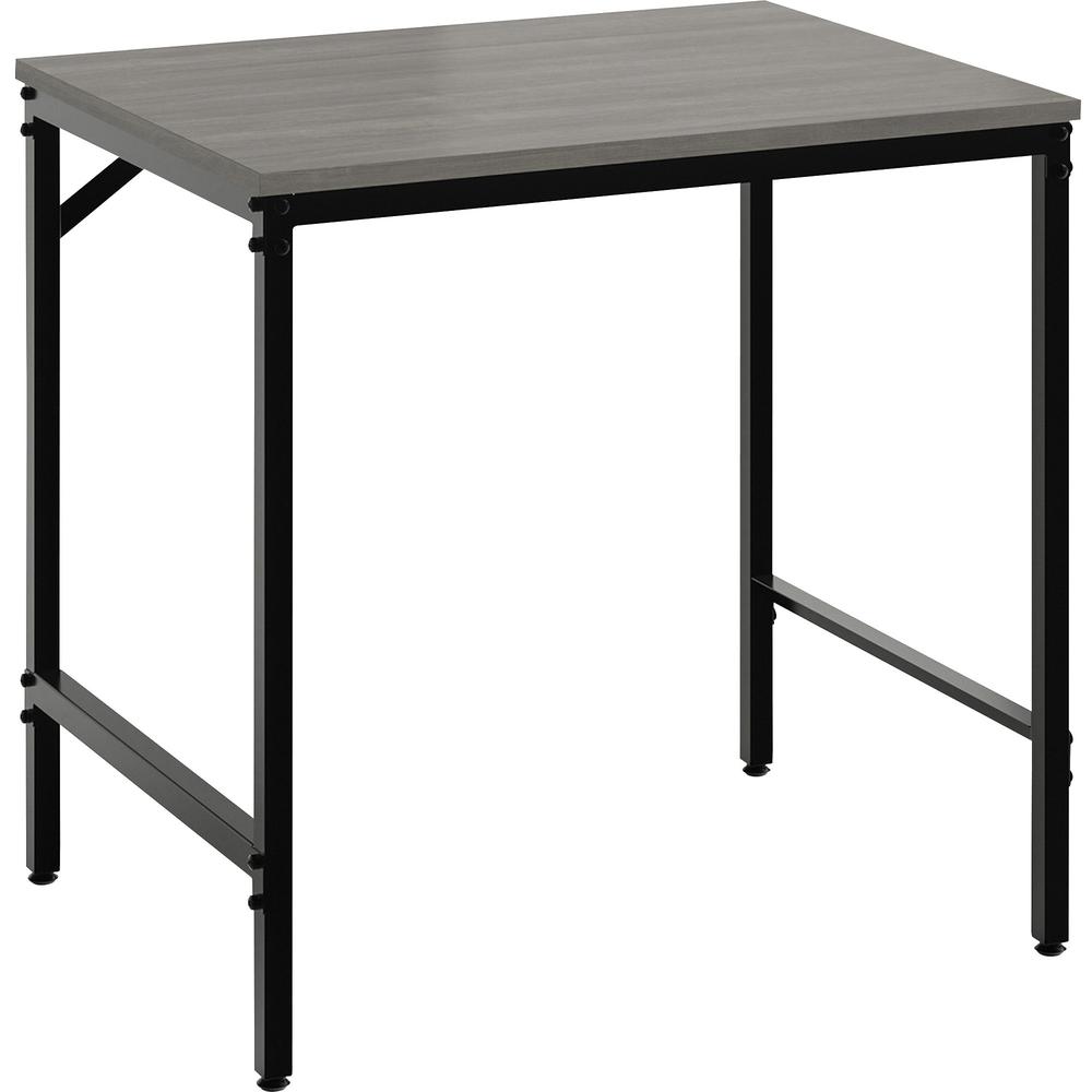Safco Simple Study Desk - Neowalnut Rectangle, Laminated Top - Black Powder Coat Four Leg Base - 4 Legs - 30.50" Table Top Width x 23.50" Table Top Depth x 0.75" Table Top Thickness - 29.50" Height - . Picture 1