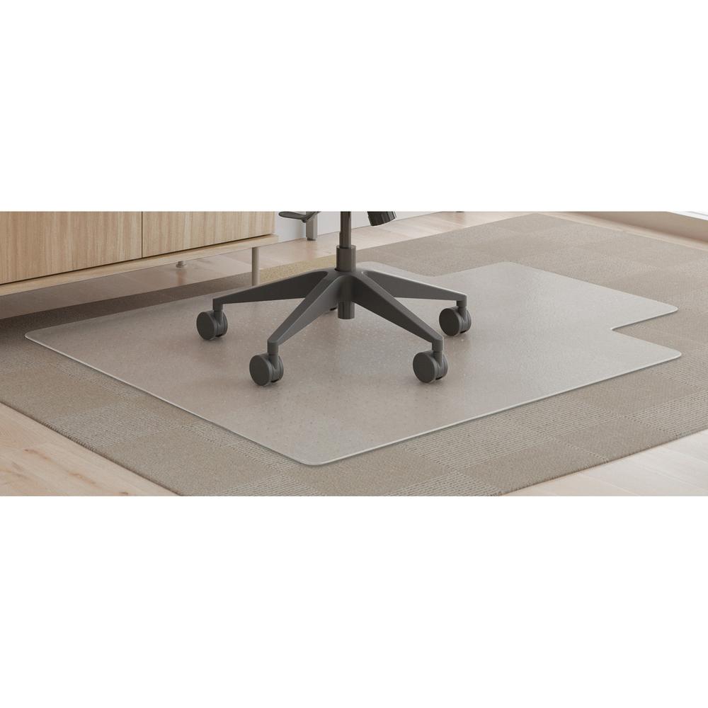 Deflecto SuperMat+ Chairmat - Medium Pile Carpet, Home Office, Commercial - 48" Length x 36" Width x 0.500" Thickness - Rectangular - Polyvinyl Chloride (PVC) - Clear - 1 / Carton. Picture 1