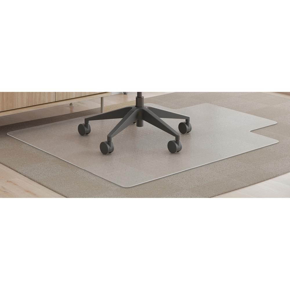 Deflecto SuperMat+ Chairmat - Medium Pile Carpet, Home Office, Commercial - 53" Length x 45" Width x 0.50" Thickness - Rectangle - Polyvinyl Chloride (PVC) - Clear. Picture 1
