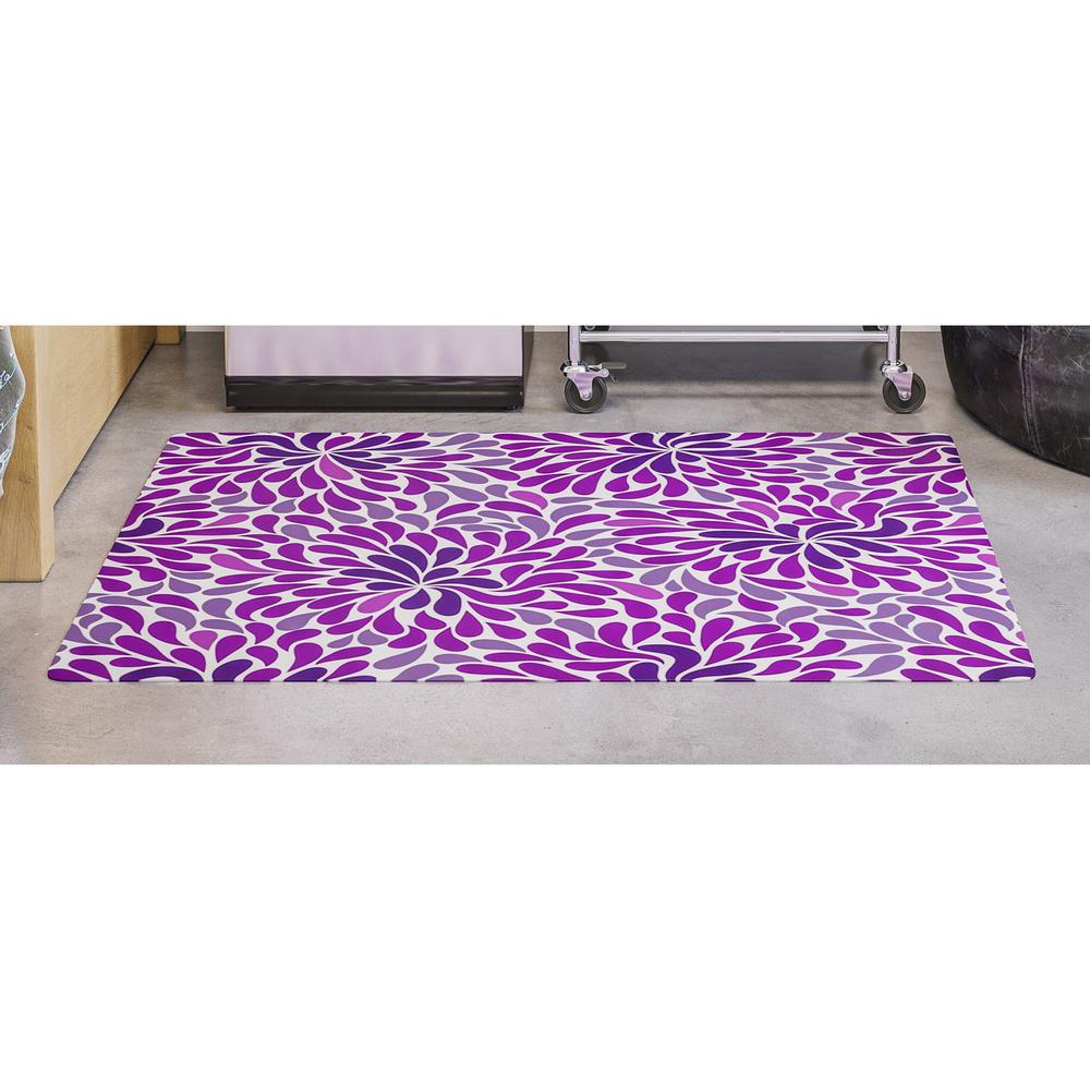 Deflecto FashionMat Purple Rain Chair Mat - Home, Office, Classroom, Hard Floor, Pile Carpet, Dorm Room - 40" Length x 35" Width x 0.050" Thickness - Rectangular - Purple Rain - Vinyl - Multicolor - 1. Picture 1