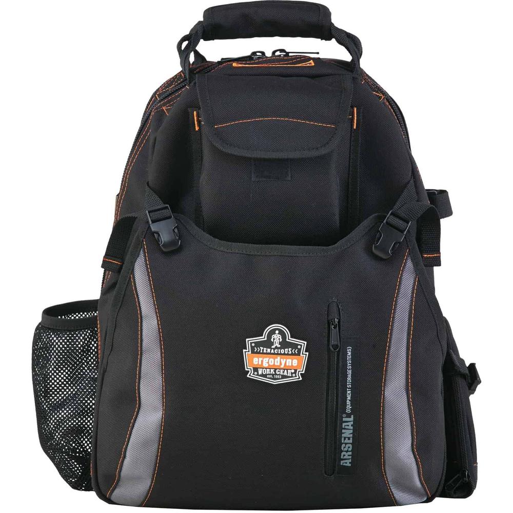 Ergodyne Arsenal 5843 Carrying Case (Backpack) Tools - Black - 1200D Ballistic Polyester, ABS Plastic Base, Polyester - Shoulder Strap - 18" Height x 8.5" Width x 13.5" Depth - 1 Pack. Picture 1