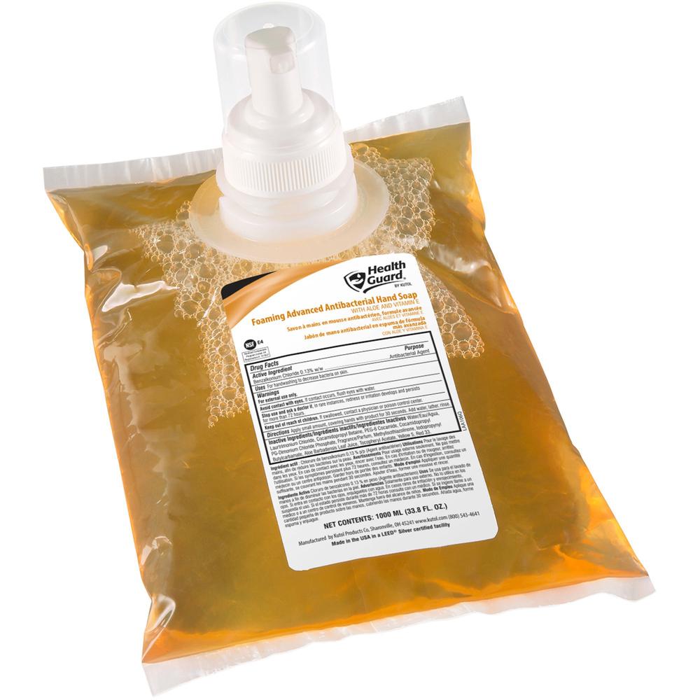 Health Guard Foam Antibacterial Soap - Citrus Spice ScentFor - 33.8 fl oz (1000 mL) - Kill Germs, Soil Remover - Skin, Hand - Antibacterial - Amber - Triclosan-free - 6 / Carton. Picture 1