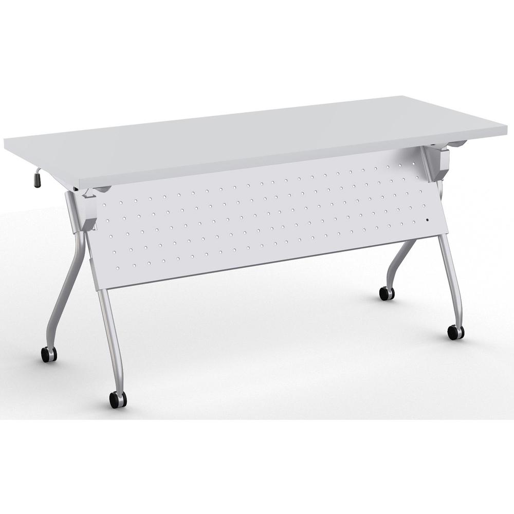 Special-T Transform-2 Flip & Nest Table - For - Table TopLight Gray Rectangle Top - Silver Cross Beam Base x 60" Table Top Width x 24" Table Top Depth x 1.25" Table Top Thickness - 30" Height - Assemb. The main picture.