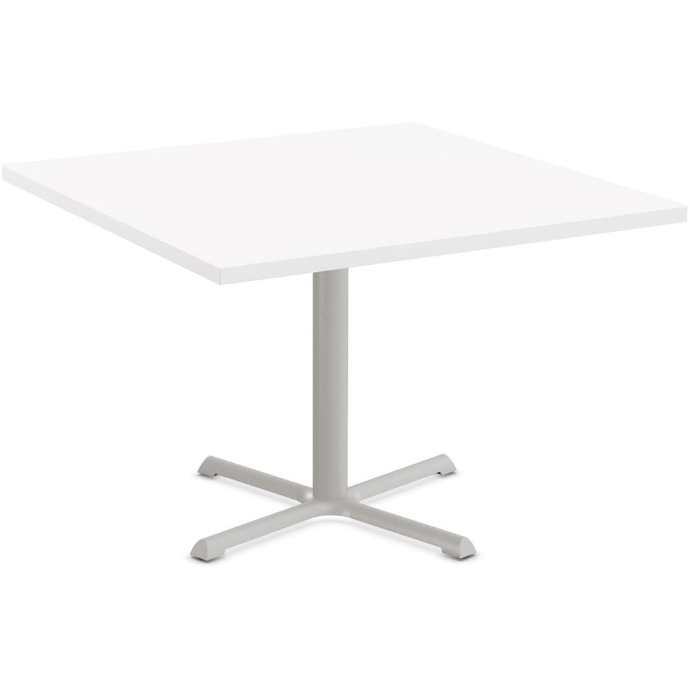 Special-T StarX-2 Dining Table - White Square Top - Gray, Powder Coated Base - 36" Table Top Length x 36" Table Top Width - 29" Height - Assembly Required - Thermofused Laminate (TFL) Top Material. Picture 1