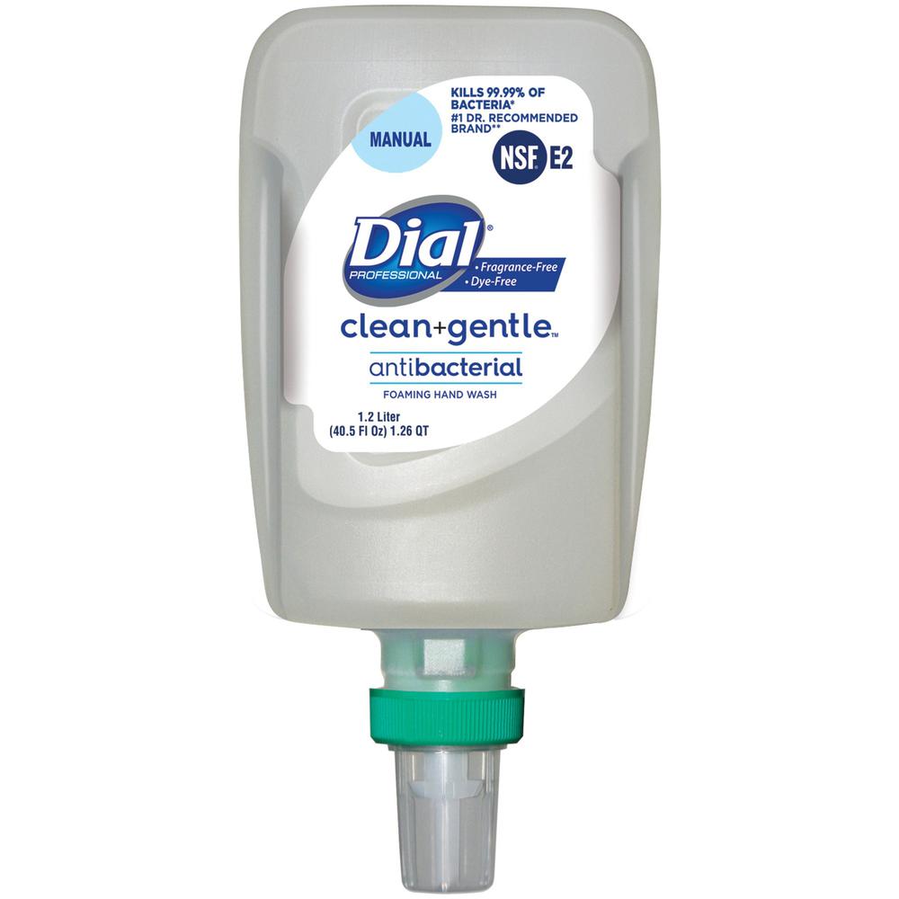 Dial FIT Refill Clean+ Foaming Hand Wash - 40.6 fl oz (1200 mL) - Bacteria Remover, Odor Remover - Skin, Hand - Antibacterial - Fragrance-free, Dye-free - 3 / Carton. Picture 1