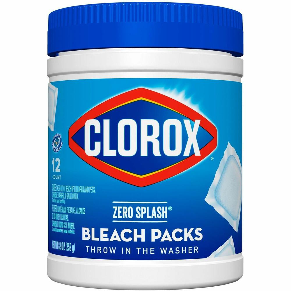 Clorox Zero Splash Bleach Packs - 12 / Canister - 1 Each - Spill Resistant - White. Picture 1
