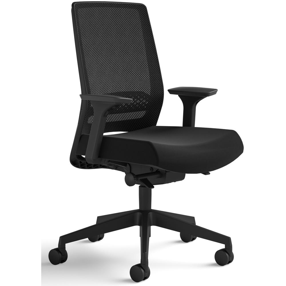 Safco Safco Medina Deluxe Task Chair - 5-star Base - Black - Armrest - 1 Each. Picture 1