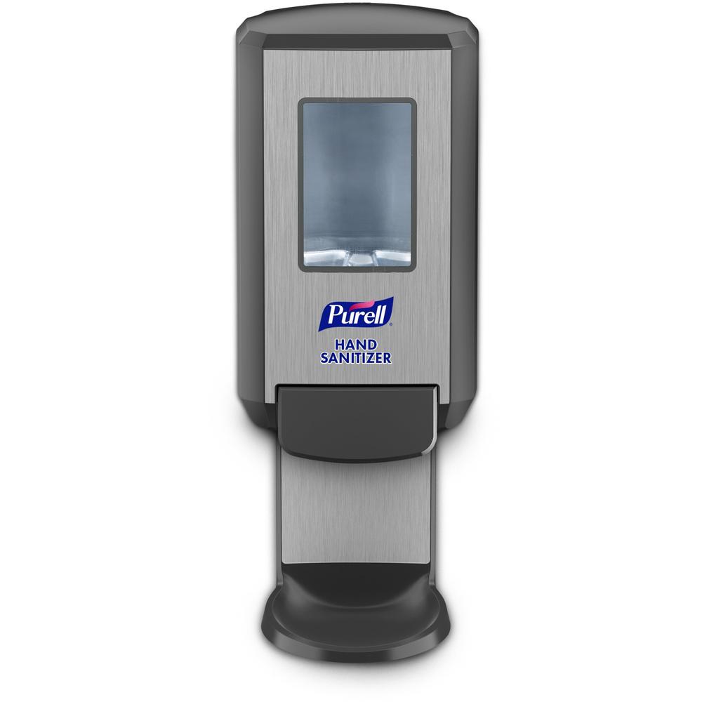 PURELL&reg; CS4 Hand Sanitizer Dispenser - Manual - 1.27 quart Capacity - Site Window, Refillable, Sanitary-sealed, Recyclable, Locking Mechanism, Durable, Wall Mountable - Graphite - 1Each. Picture 1
