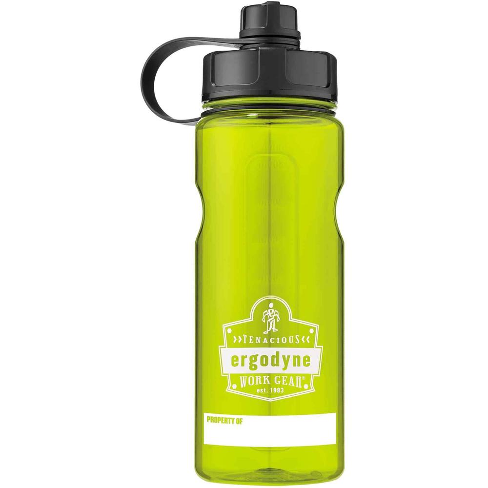 Chill-Its 5151 BPA-Free Water Bottle - 34oz / 1000ml - 1.06 quart - Lime - Plastic, Tritan Copolyester. Picture 1