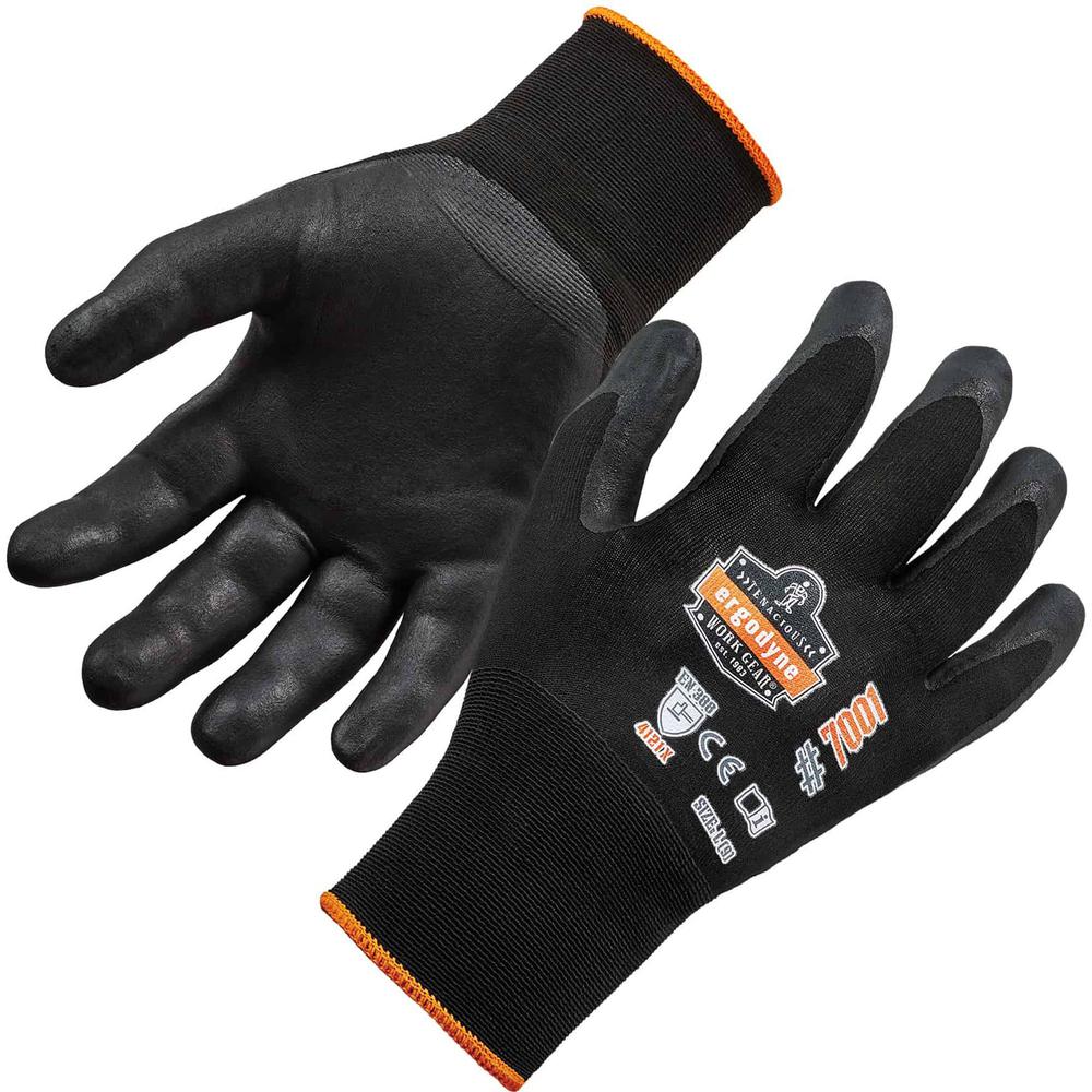 Ergodyne ProFlex 7001 Abrasion-Resistant Nitrile-Coated Gloves - DSX - Nitrile Coating - Medium Size - Black - Touchscreen Capable - Abrasion Resistant, Seamless, Knit Wrist, Dirt Resistant, Debris Re. Picture 1