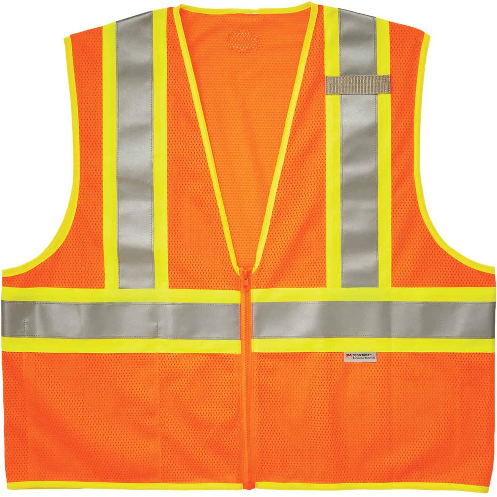 GloWear 8230Z Type R Class 2 Two-Tone Vest - Pocket, Mic Tab, Reflective - 2-Xtra Large/3-Xtra Large Size - Zipper Closure - Mesh Fabric, Polyester Mesh - 1 Each. Picture 1