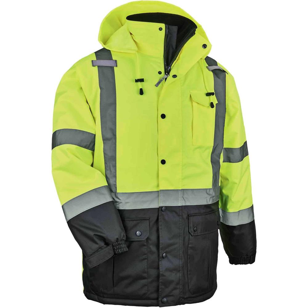 GloWear 8384 Type R Class 3 Hi-Vis Quilted Thermal Parka - Recommended for: Accessories, Construction, Baggage Handling, Cell Phone - Machine Washable, Mic Tab, Cell Phone Pocket, Pen Slot, Mic Tab, D. The main picture.
