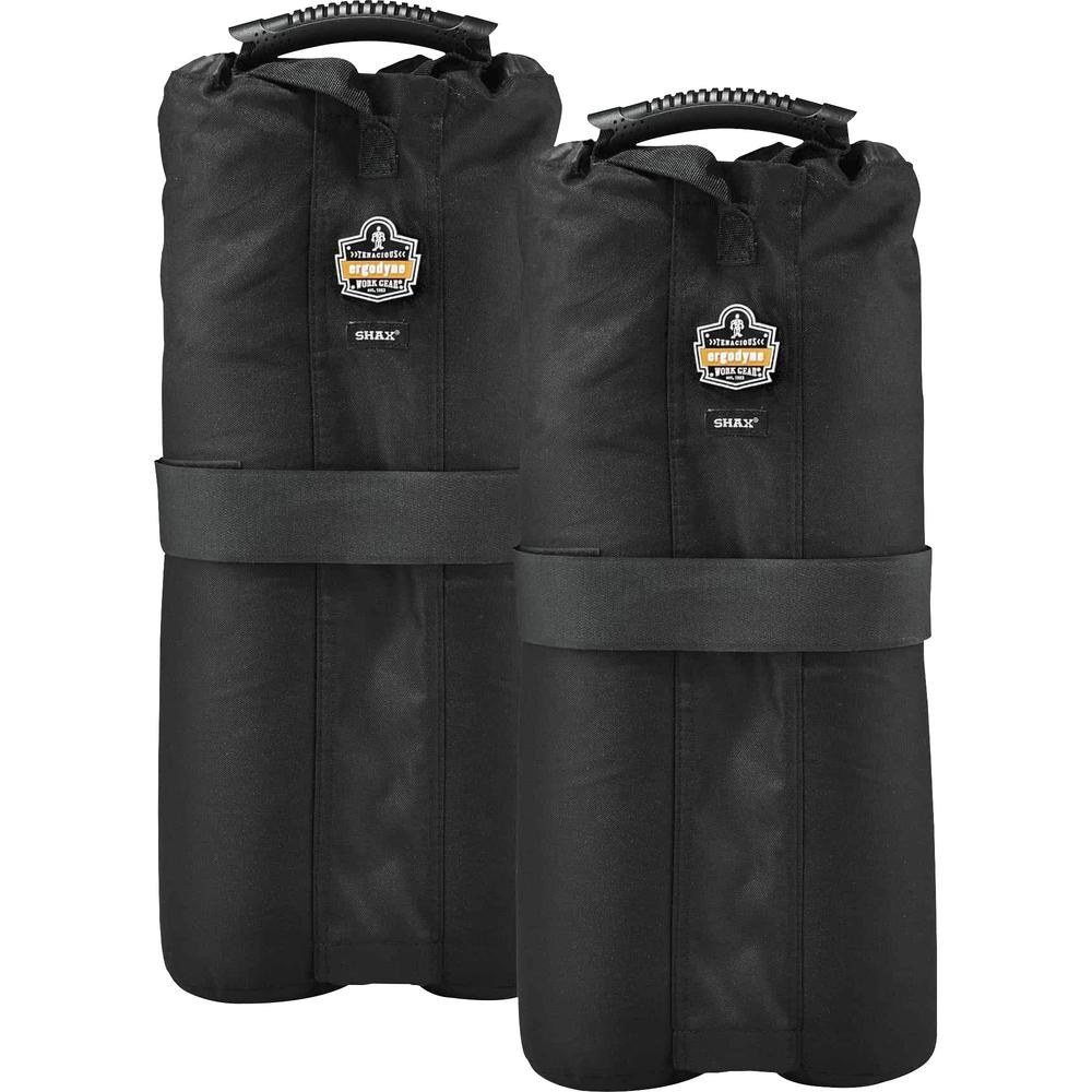 Shax 6094 One Size Tent Weight Bags - 40 lb Capacity - 10" Width x 7" Length - Black - Polyurethane, Polyester - 1Each - Tent. Picture 1