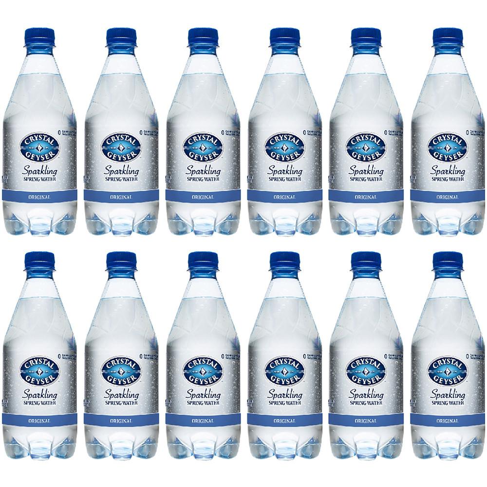 Crystal Geyser Sparkling Spring Water - Ready-to-Drink - 18 fl oz (532 mL) - 12 / Carton / Bottle. Picture 1
