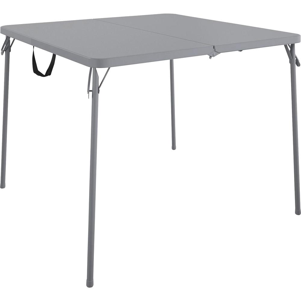 Cosco XL Fold-in-Half Card Table - Four Leg Base - 4 Legs - 38.50" Table Top Width x 38.50" Table Top Depth - 29.50" Height - Gray. Picture 1