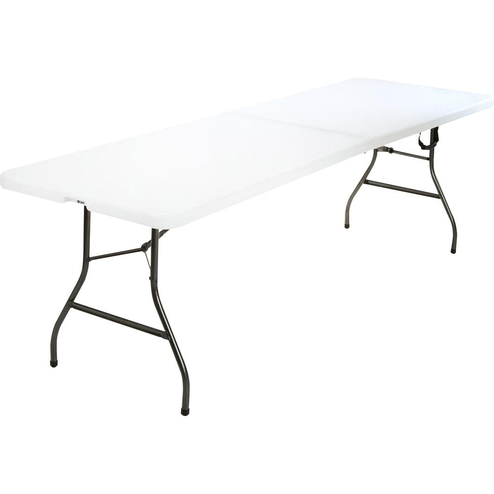 Cosco Fold-in-Half Blow Molded Table - Rectangle Top - Four Leg Base - 4 Legs - 300 lb Capacity x 30" Table Top Width x 96" Table Top Depth - 29.25" Height - White - 1 Each. Picture 1