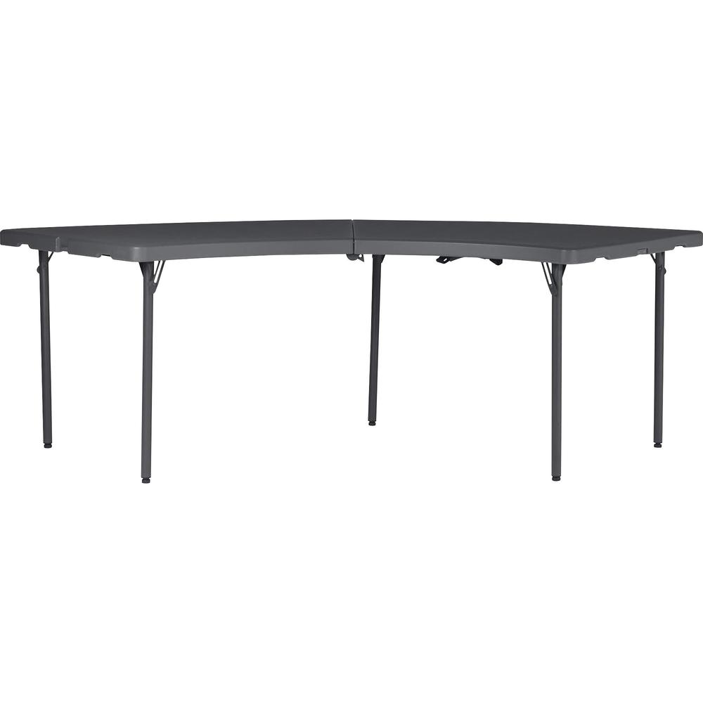 Dorel Zown Moon Commercial Blow Mold Folding Table - 5 Legs - 600 lb Capacity x 30" Table Top Width x 92.60" Table Top Depth - 29.25" Height - Gray - High-density Polyethylene (HDPE) - 1 Each. Picture 1