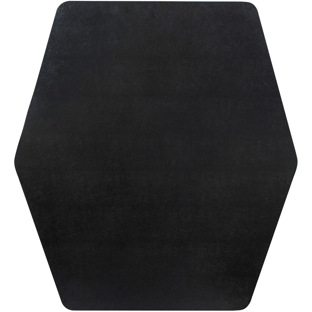 ES ROBBINS Game Zone Chair Mat - Medium Pile Carpet, Hard Floor - 46" Length x 42" Width - Hexagon - Vinyl - Black - 1Each. Picture 1