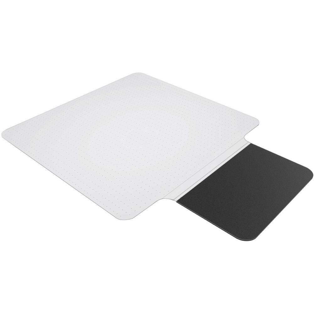 ES ROBBINS Sit or Stand Mat with Lip - Pile Carpet - 53" Length x 36" Width - Lip Size 18" Length x 20" Width - Rectangular - Vinyl, Foam - Clear - 1Each. Picture 1