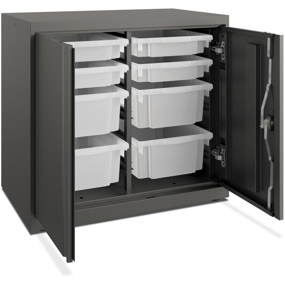 HON Flagship HFMSC182830RWB Storage Cabinet - 30" x 28" - Lockable, Leveling Glide, Removable Lock, Key Lock, Modular - Charcoal - Charcoal. Picture 1