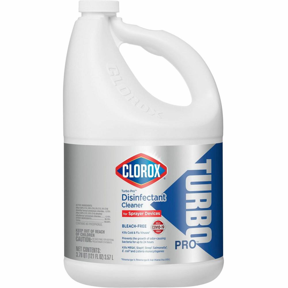 Clorox Turbo Pro Disinfectant Cleaner for Sprayer Devices - 121 fl oz (3.8 quart) - Fresh ScentBottle - 1 Each - Bleach-free, Versatile, Antibacterial - White. Picture 1