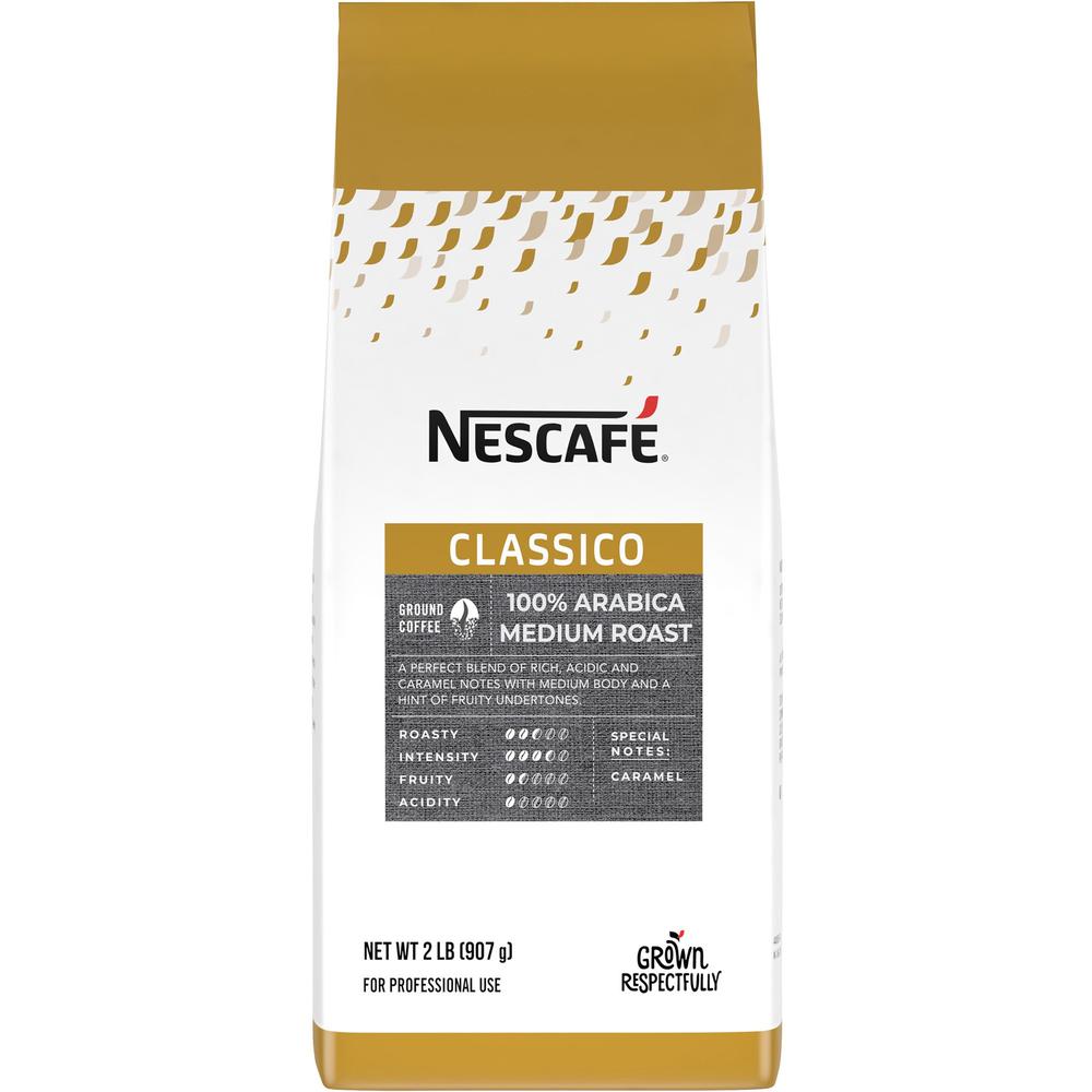 Nescafe Ground Classico Coffee - Compatible with Nescafe Bean-to-Cup - Medium - 32 oz - 6 / Carton. Picture 1