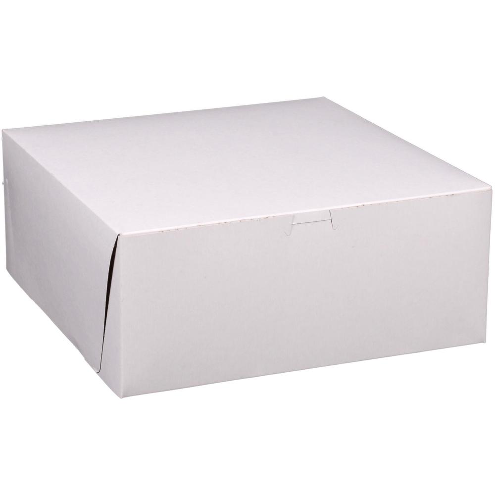 SCT Tray Bakery Box - External Dimensions: 14" Length x 14" Width x 6" Height - Paperboard - White, Brown - For Bakery, Storage, Transportation - 50 / Carton. Picture 1